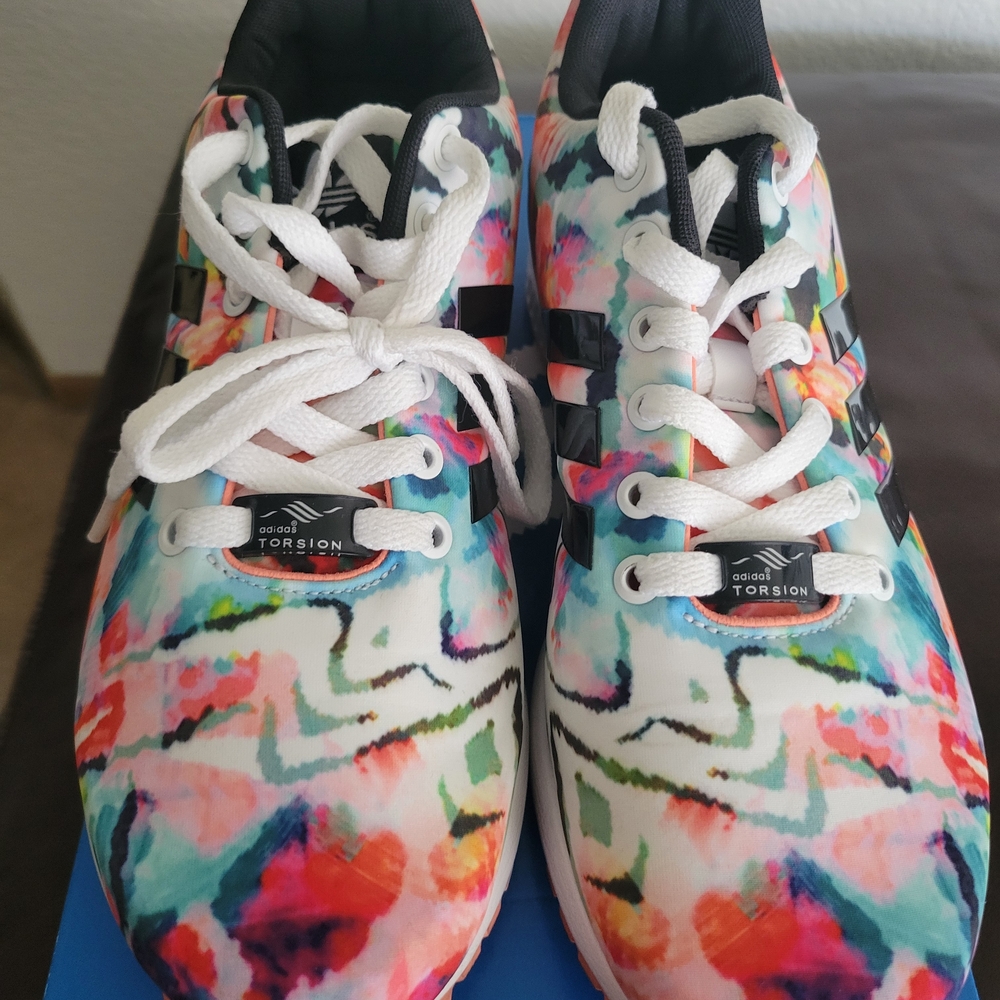 Adidas Red and Pink Artistic Sneakers